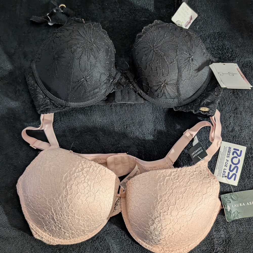 Laura Ashley Black and Pink Elegant Bras